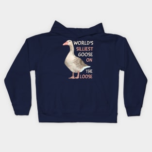 World's Silliest Goose On The Loose Kids Hoodie